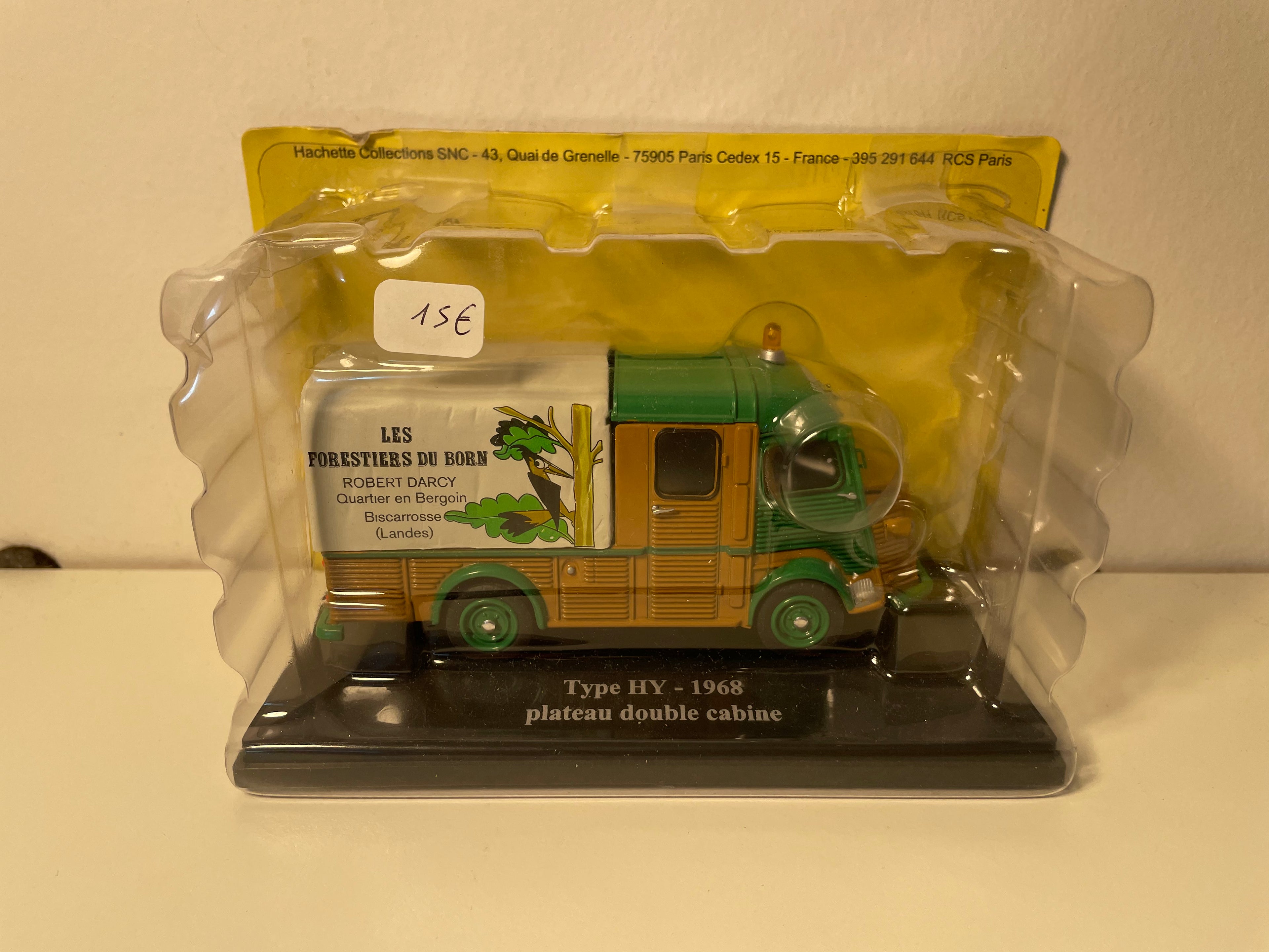 Citroën Type HY Green and Brown with Gray Cover from 1968 - Double Cab Chassis - Les forestiers du Born (Biscarrosse)