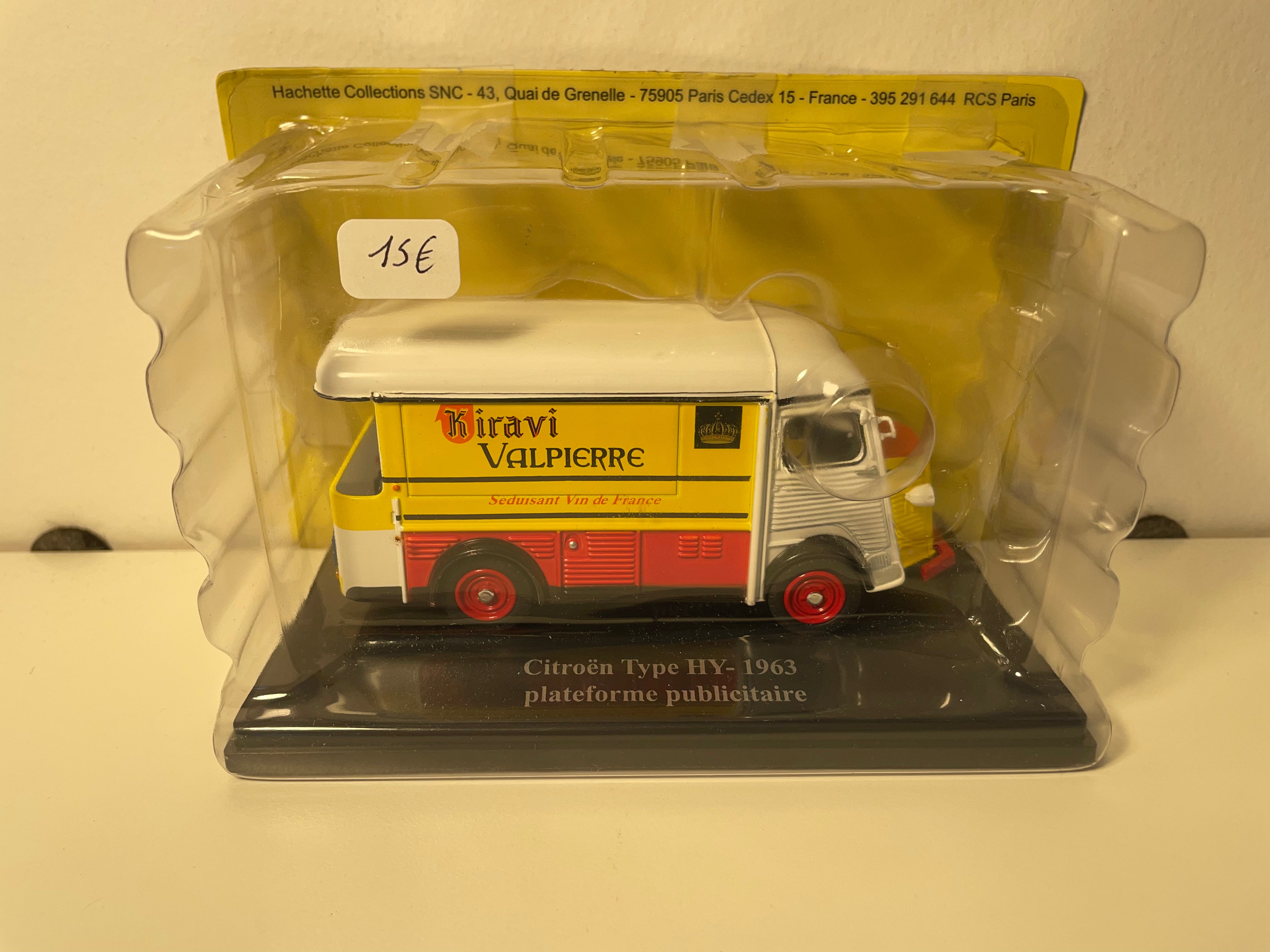 Citroën type HY yellow, red and white from 1963 - advertising platform (wines from France KIRAVI VALPIERRE)