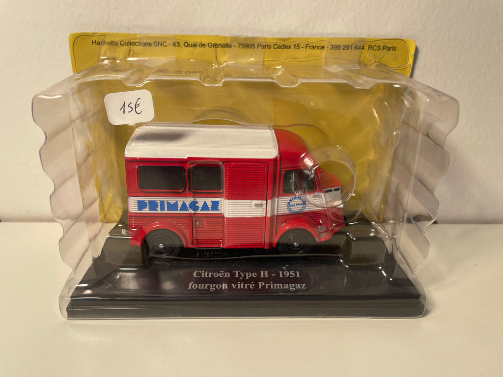 Citroën type H rouge et blanc PRIMAGAZ de 1951 - fourgon vitré Primagaz