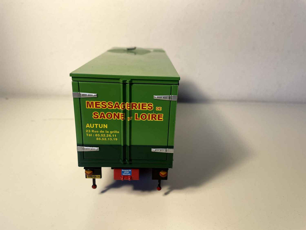 SAVIEM SM 200 green truck MESSAGERIES DE SAONE ET LOIRE (1 mirror to reattach)
