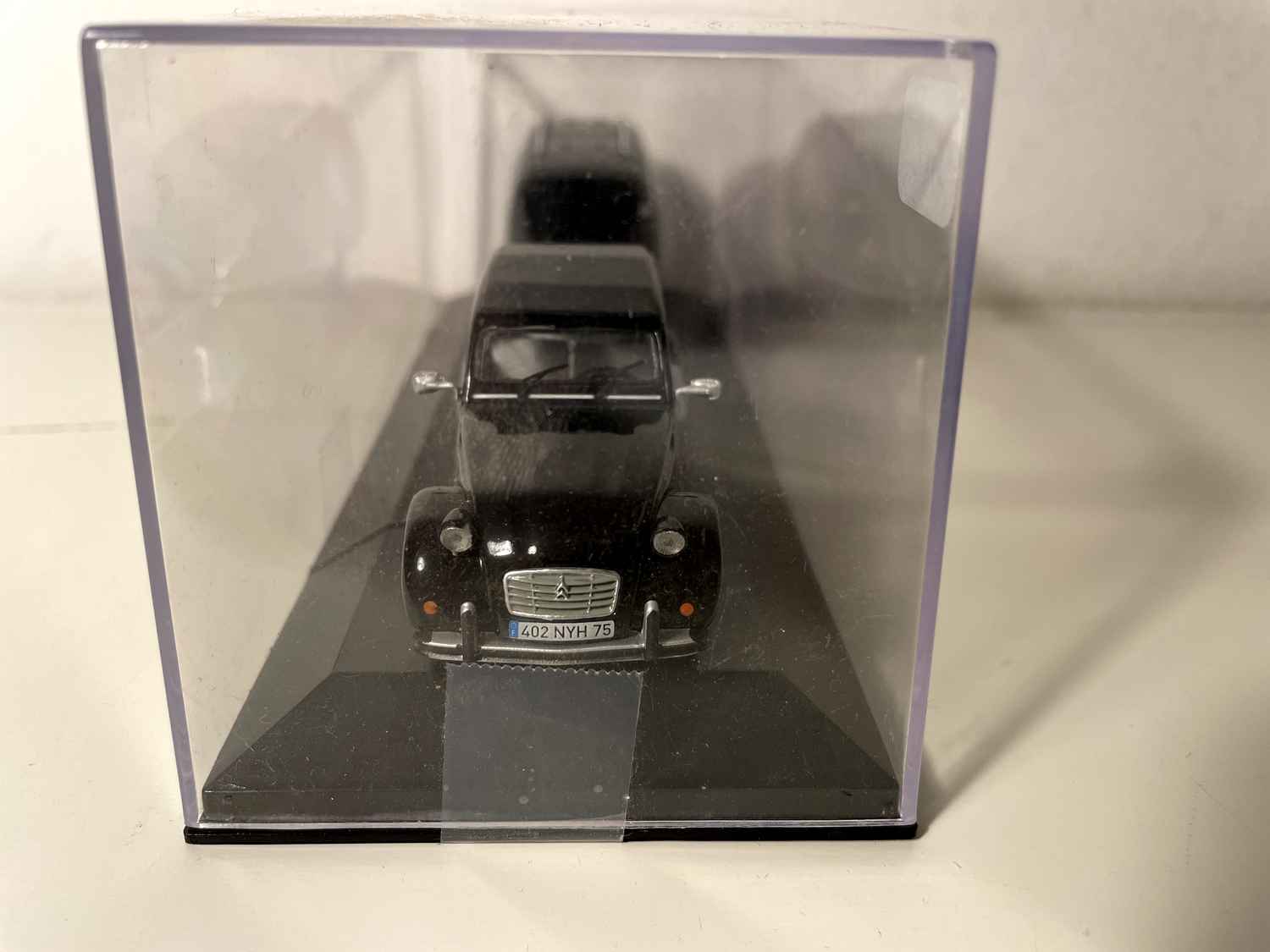 Citroën 2 CV with hearse trailer (car and trailer added on a base)