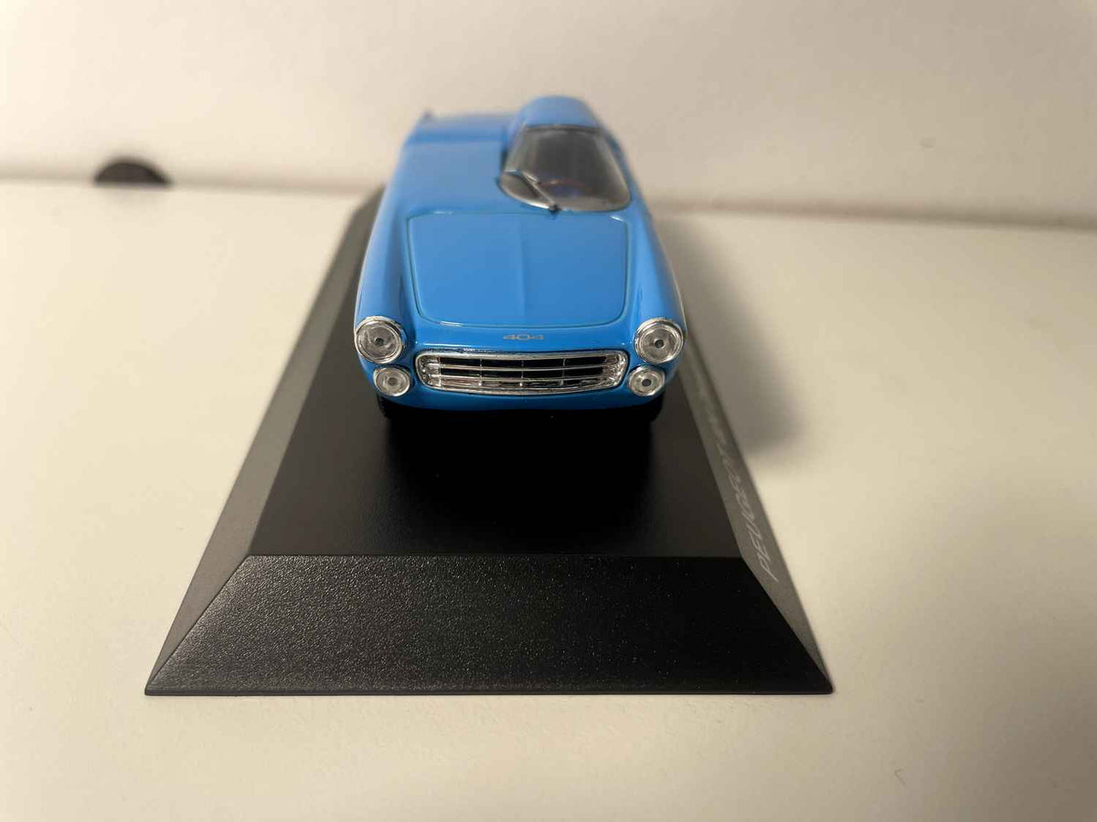 Peugeot 404 Diesel aus den Opzeechnunge vun 1965 (bloen Auto)