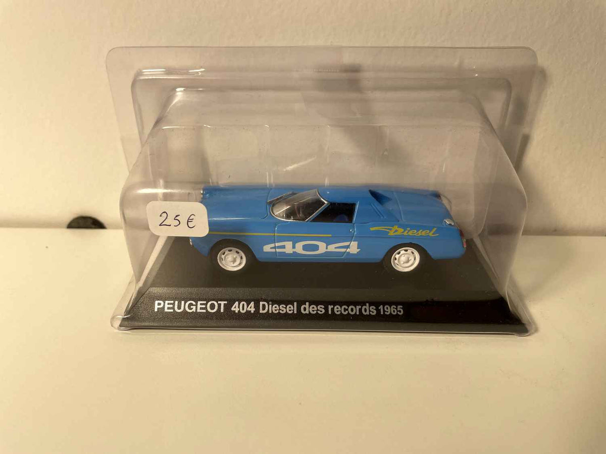 Peugeot 404 Diesel aus den Opzeechnunge vun 1965 (bloen Auto)