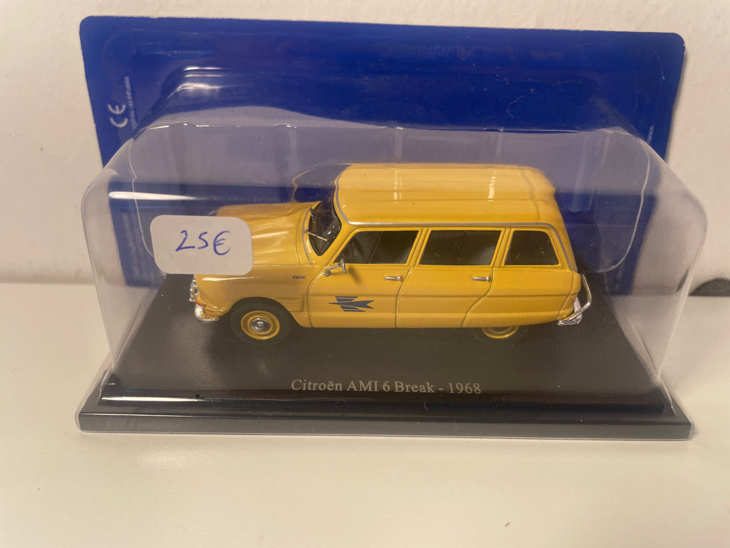 Citroën Ami 6 break jaune de 1968 - la Poste - PTT
