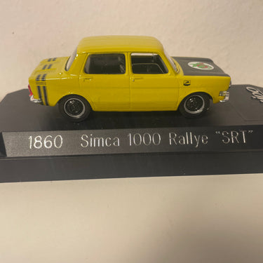 Simca 1000 rallye "SRT" amarelo mostarda e preto (referência Solido 1860)