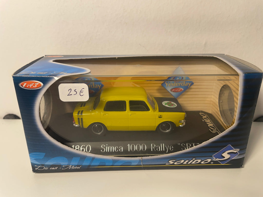 Simca 1000 rallye "SRT" giallo senape e nero (riferimento Solido 1860)