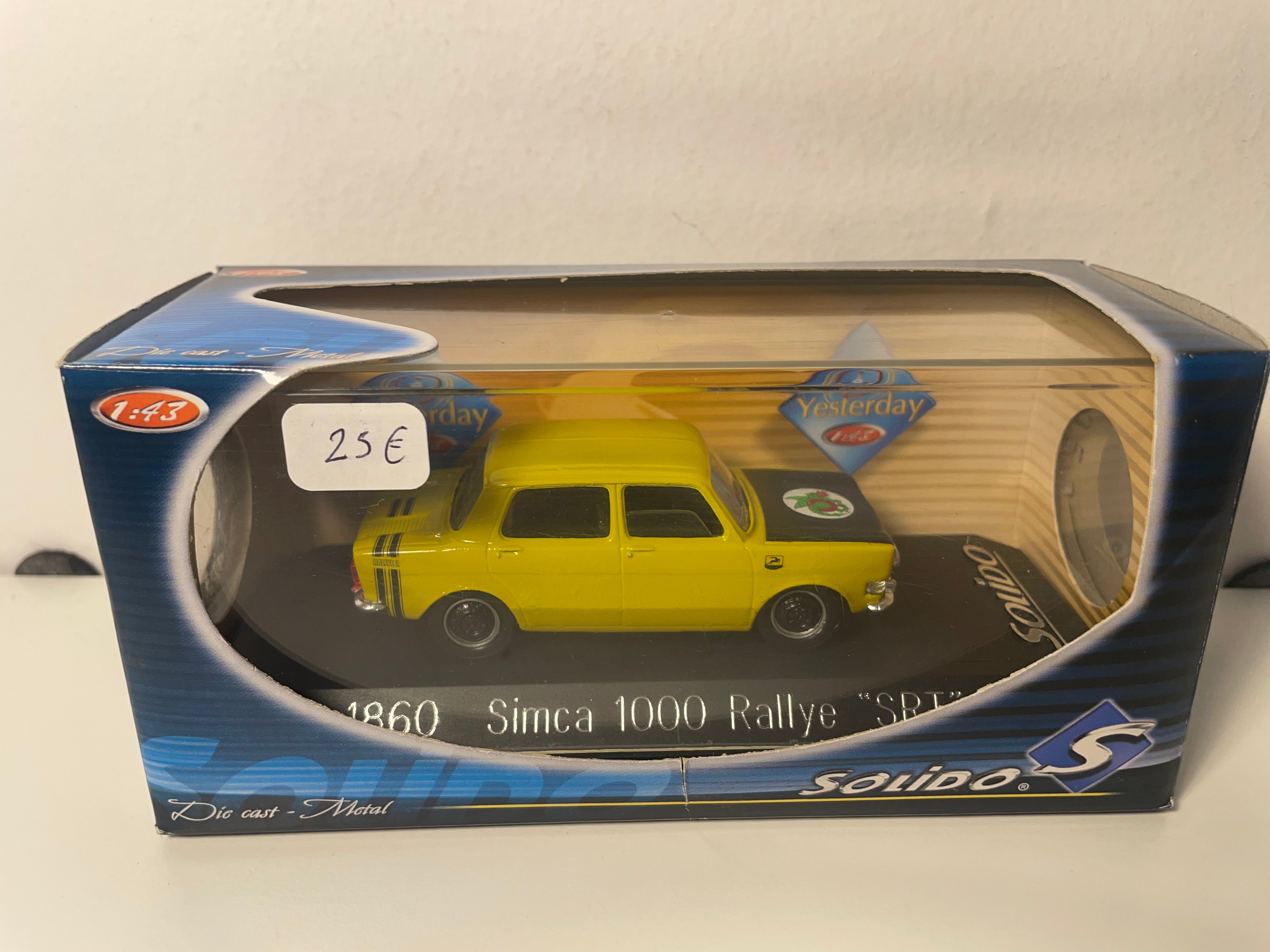 Simca 1000 rallye "SRT" giallo senape e nero (riferimento Solido 1860)
