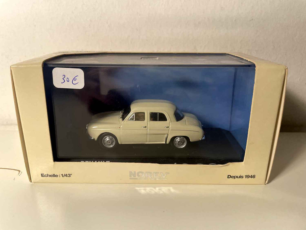 Renault Dauphine 1093 w kolorze jasnego białego z niebieskimi paskami - NOREV
