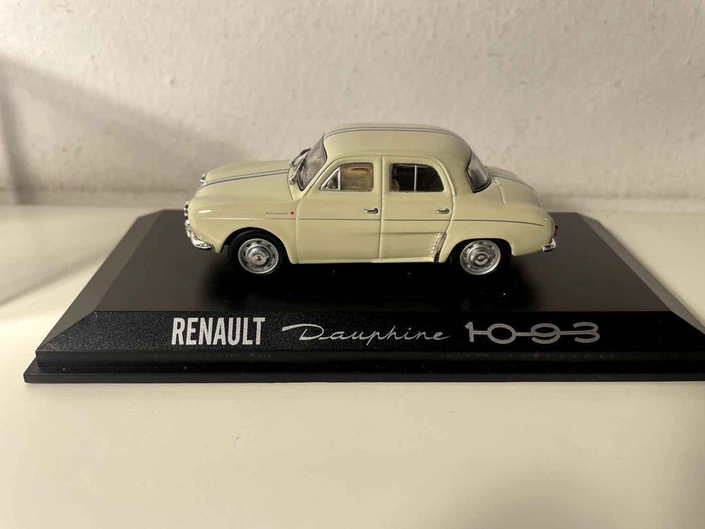 Renault Dauphine 1093 w kolorze jasnego białego z niebieskimi paskami - NOREV