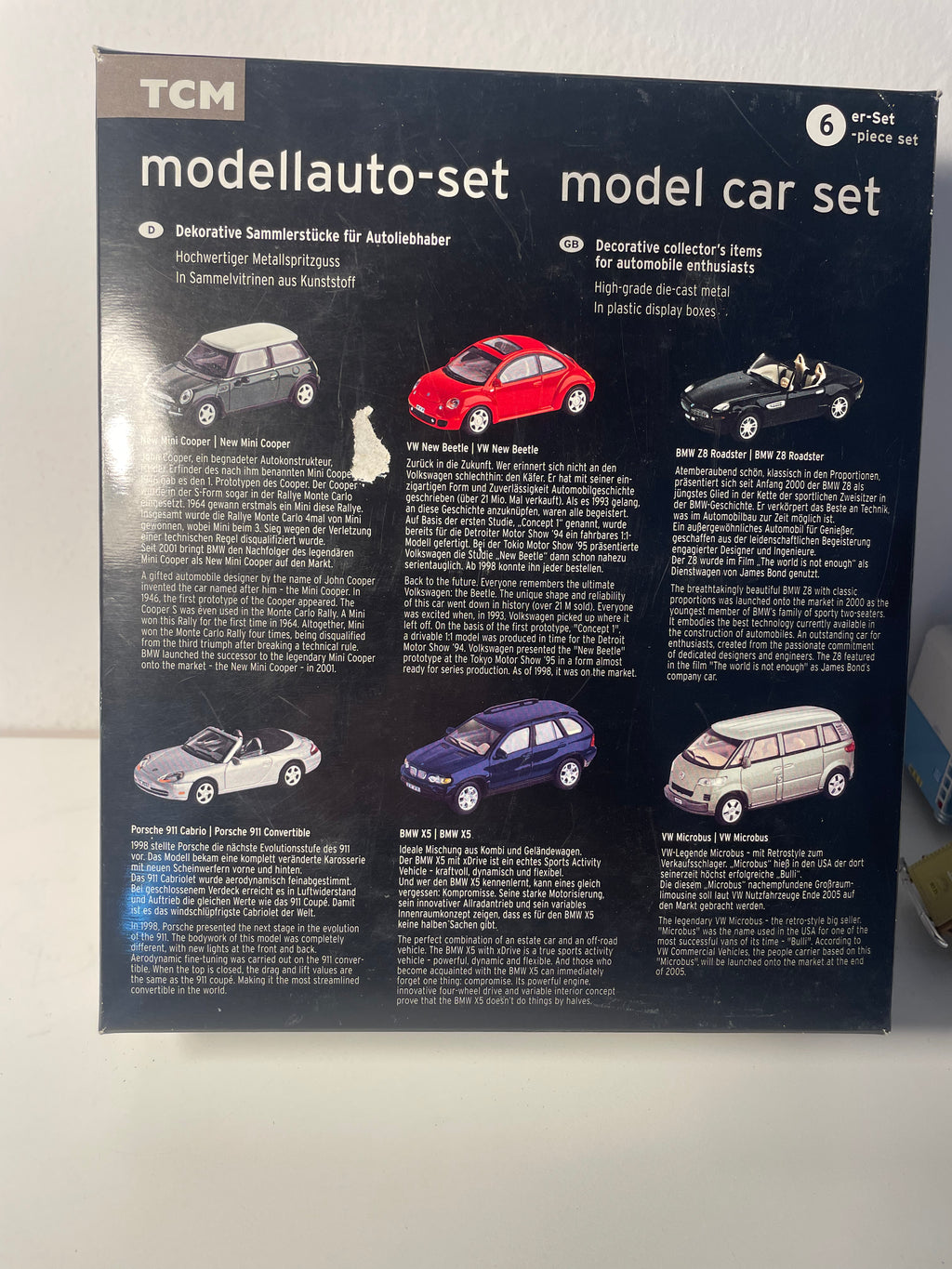 Coffret de 6 voitures (échelle: 1/72ème)