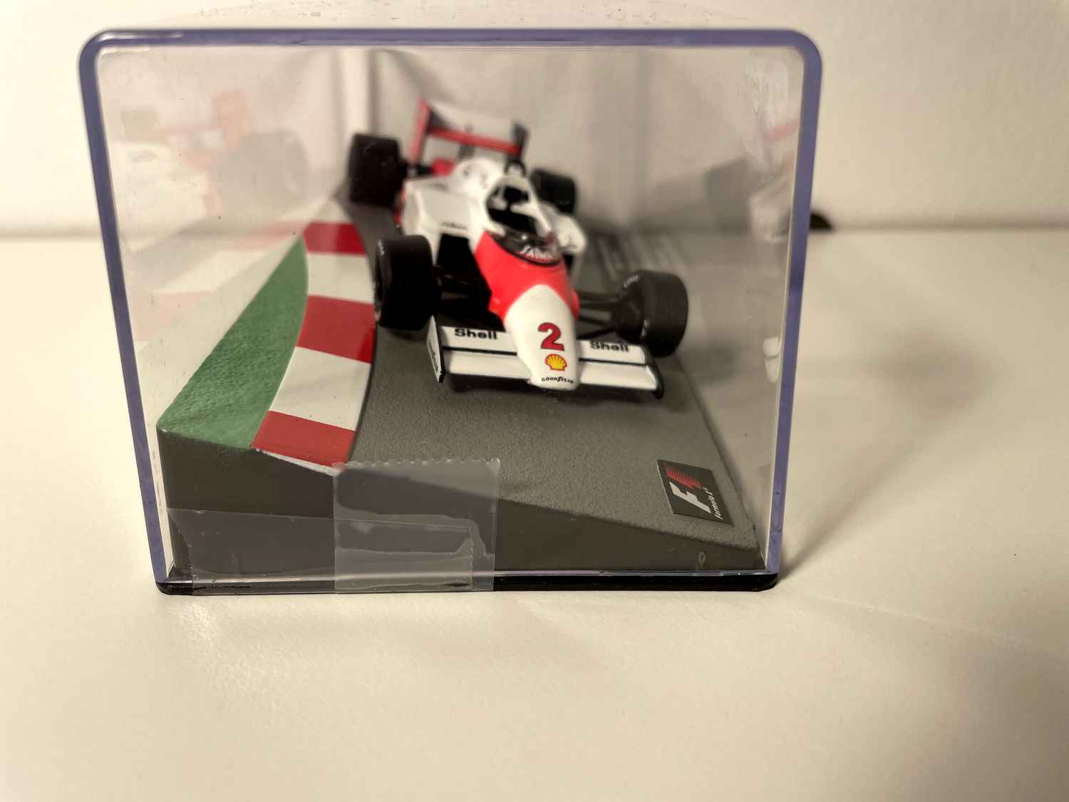 McLaren MP 4/2B white and orange number 2 from 1985 - Formula 1