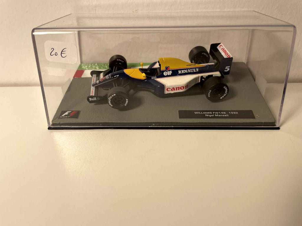 Williams FW14B bleue, blanche et jaune numéro 5 de 1992 - Formule 1 - Nigel Mansell