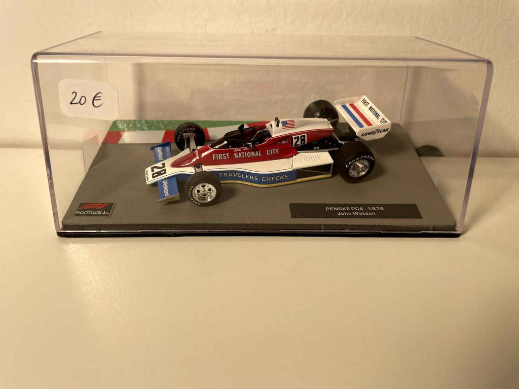 Penske PC4 blanche, rouge et bleue numéro 28 de 1976 - Formule 1 - John Watson