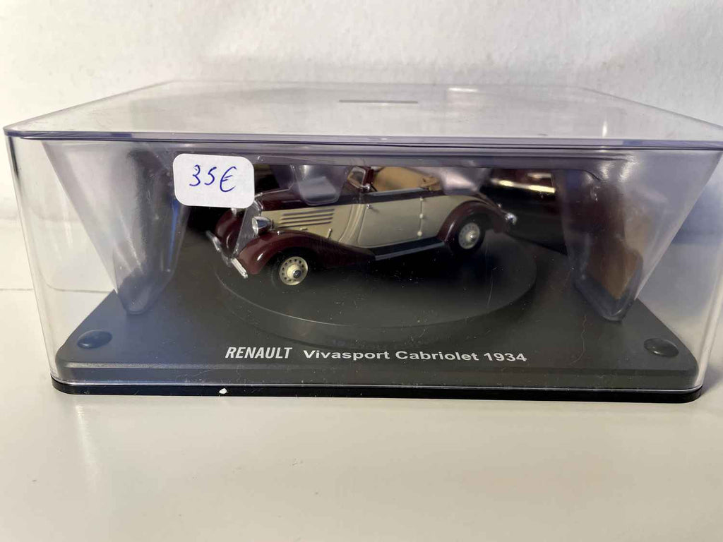 Renault Vivasport cabriolet bordowy i beżowy z 1934 roku (coffret boite rectangle)