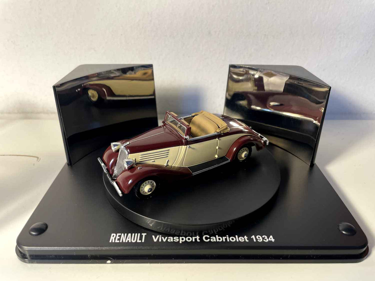 Renault Vivasport cabriolet bordowy i beżowy z 1934 roku (coffret boite rectangle)