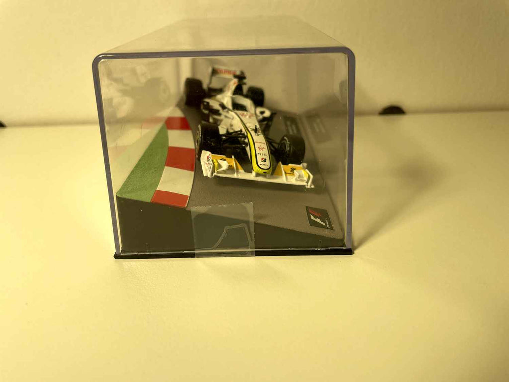 Brawn GP 01 blanche, noire et jaune numéro 22 de 2009 - Formule 1 - Jenson Button