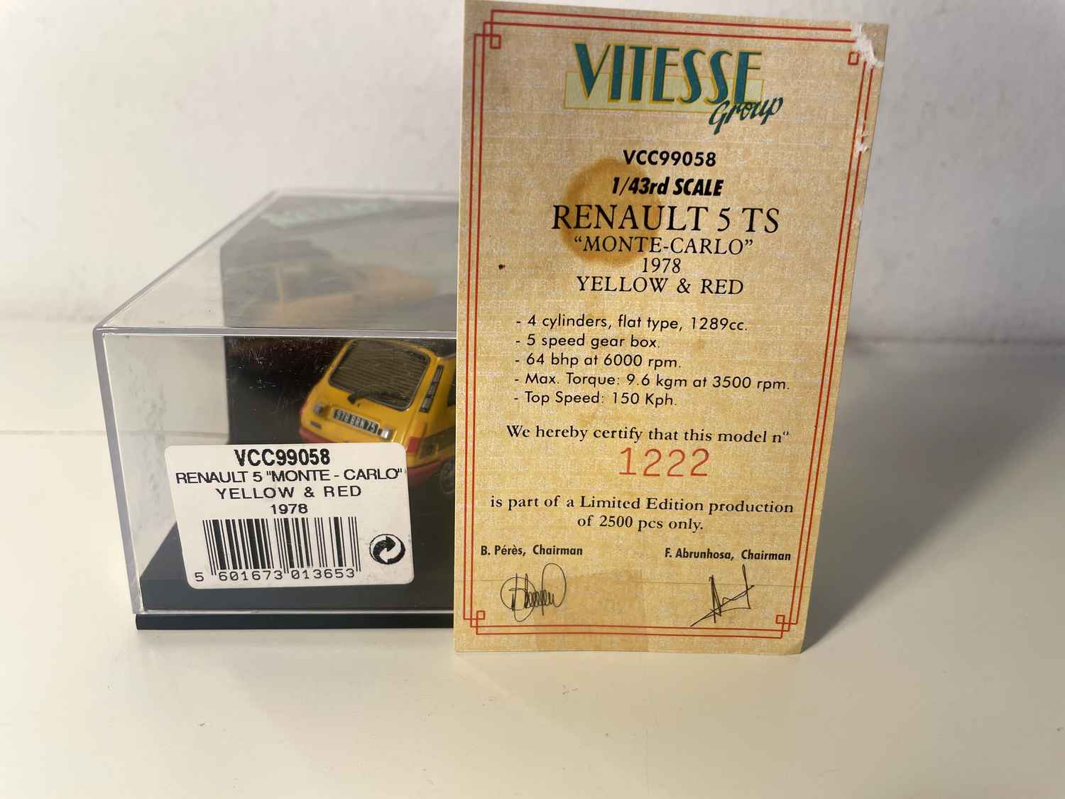 Renault 5 "Monté-Carlo" giel-orangé a roude vum 1978 - VITESSE Referenz VCC99058