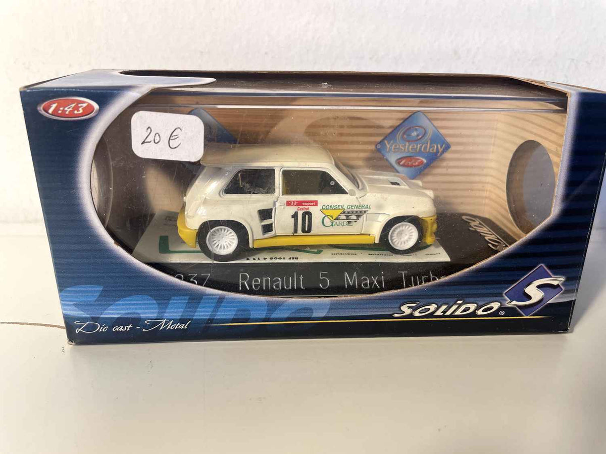 Renault 5 Maxi Turbo biały i żółty numer 10 - Solido numer referencyjny 1837