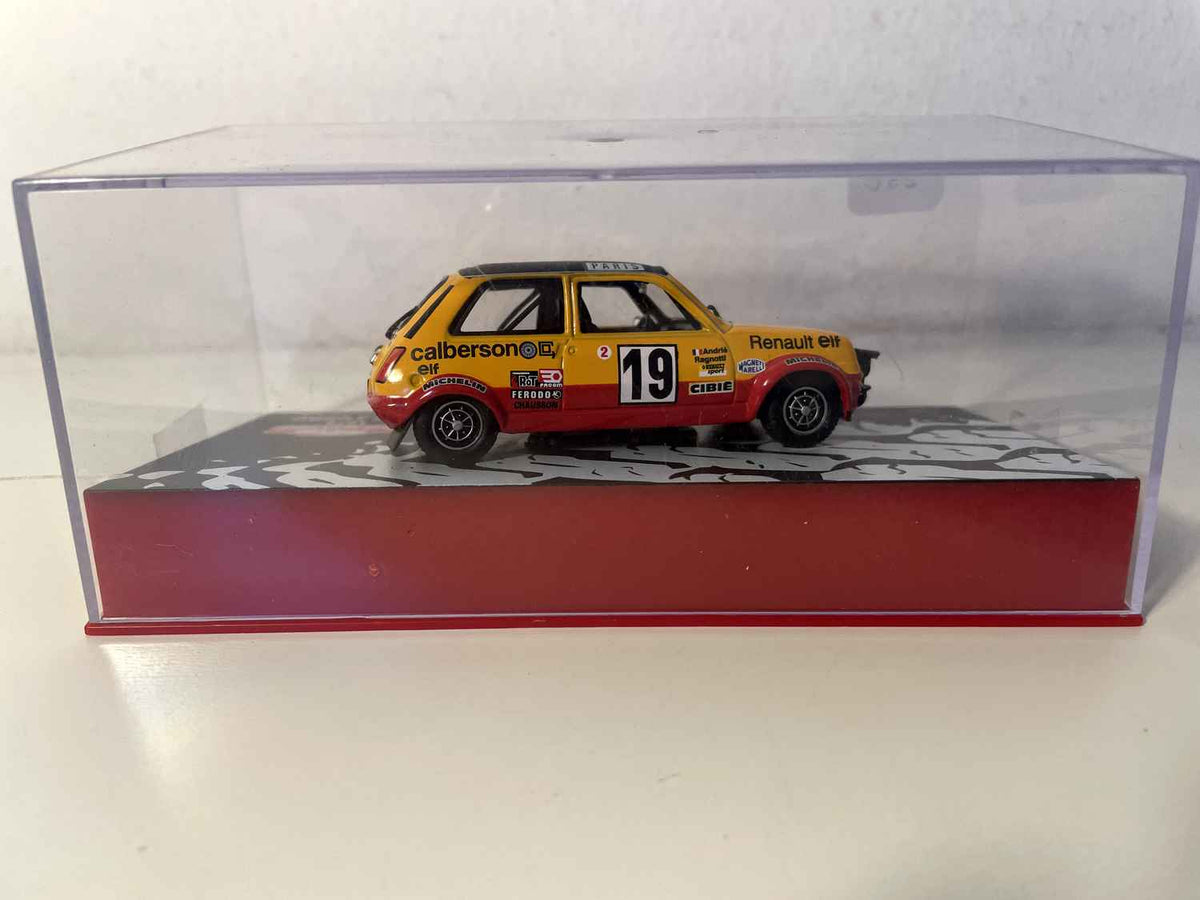Renault 5 Alpine Turbo tejadilho amarelo e preto número 19 - Rali de Monte Carlo de 1978