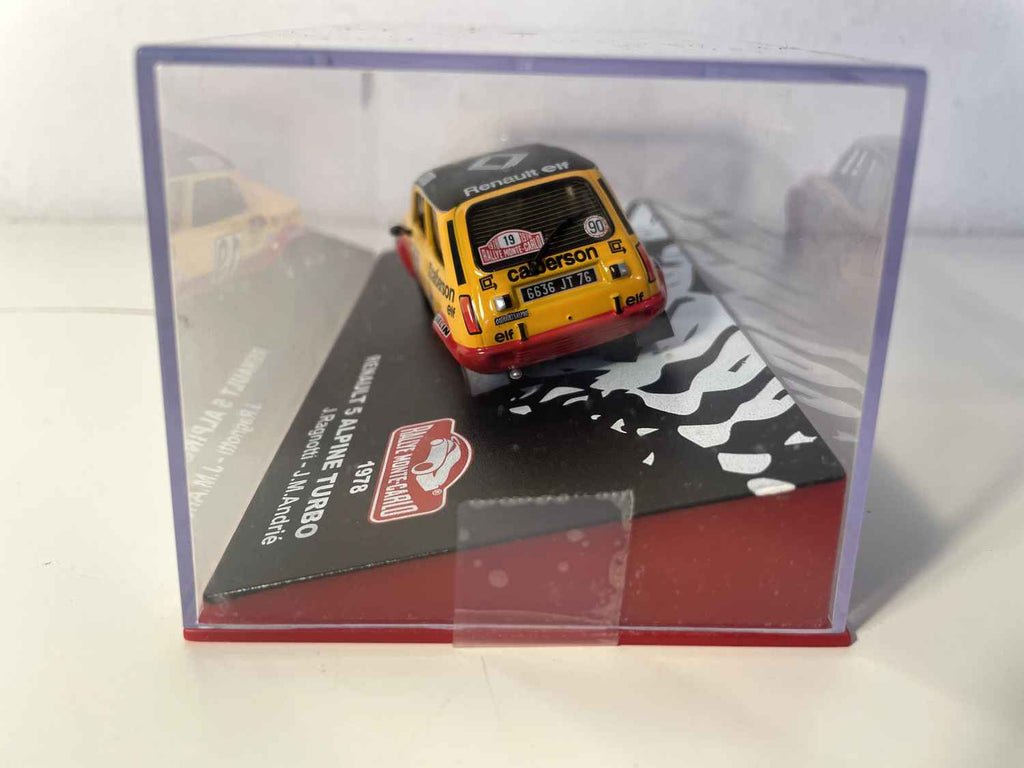 Renault 5 Alpine Turbo tejadilho amarelo e preto número 19 - Rali de Monte Carlo de 1978