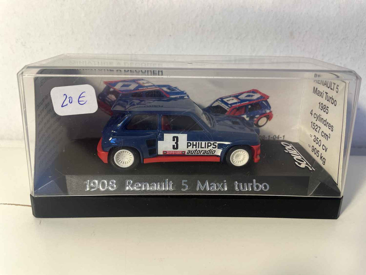 Renault 5 Maxi Turbo azul y con franja roja número 3 (Solido referencia 1908 caja violeta)