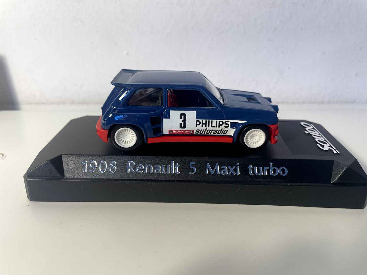 Renault 5 Maxi Turbo azul y con franja roja número 3 (Solido referencia 1908 caja violeta)