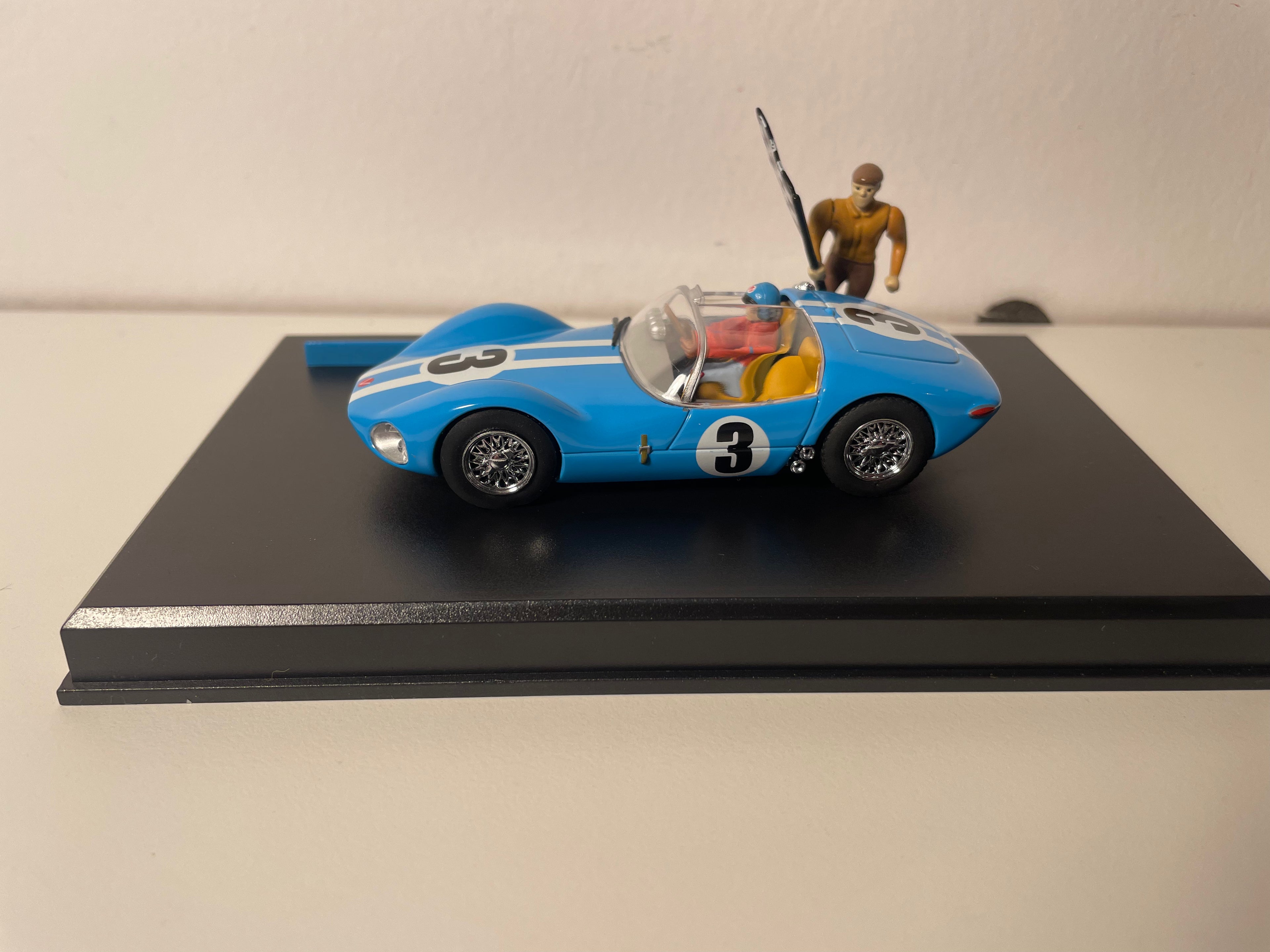 Bloo Auto mat wäissen Streifen Nummer 3 Vaillante Le Mans '61 (Album le 13 ass um Start) - Comic Michel Vaillant