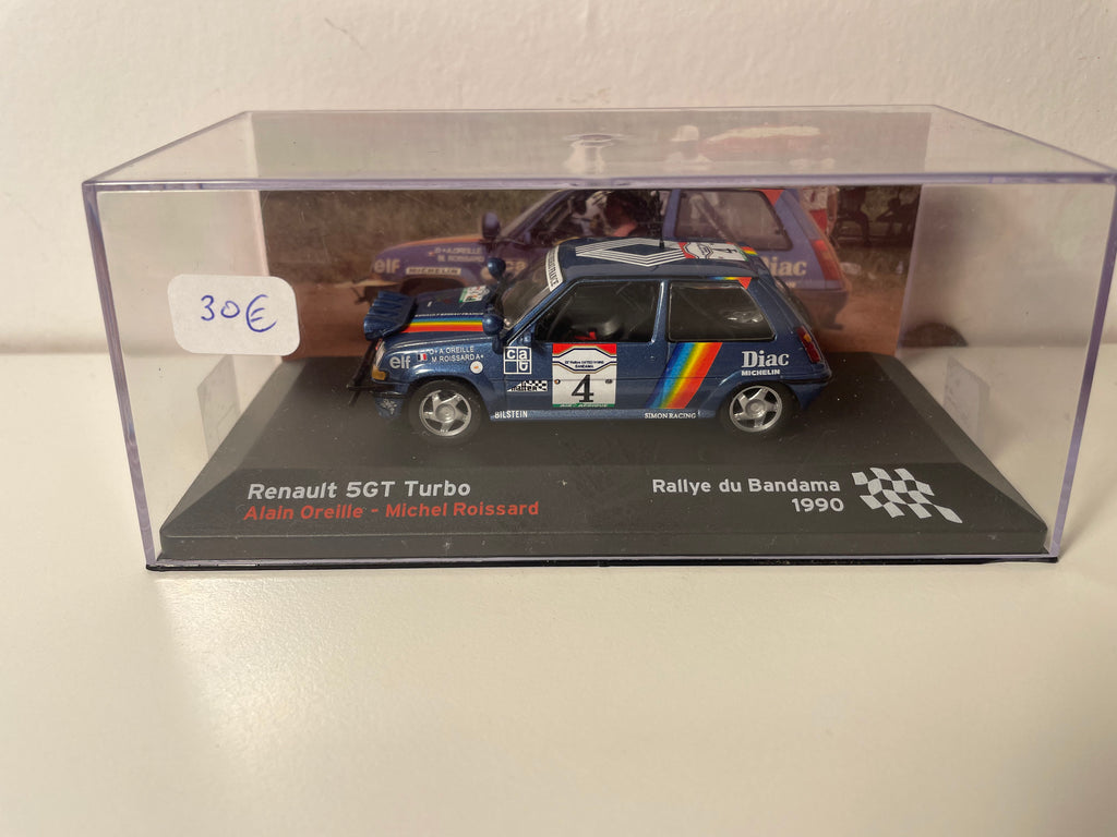 Renault 5 GT turbo bleue numéro 4 - rallye du Bandama de 1990