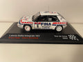 Lancia Delta Intégrale 16V wäiss, rout a schwaarz Nummer 9 - Tour de Corse 1990