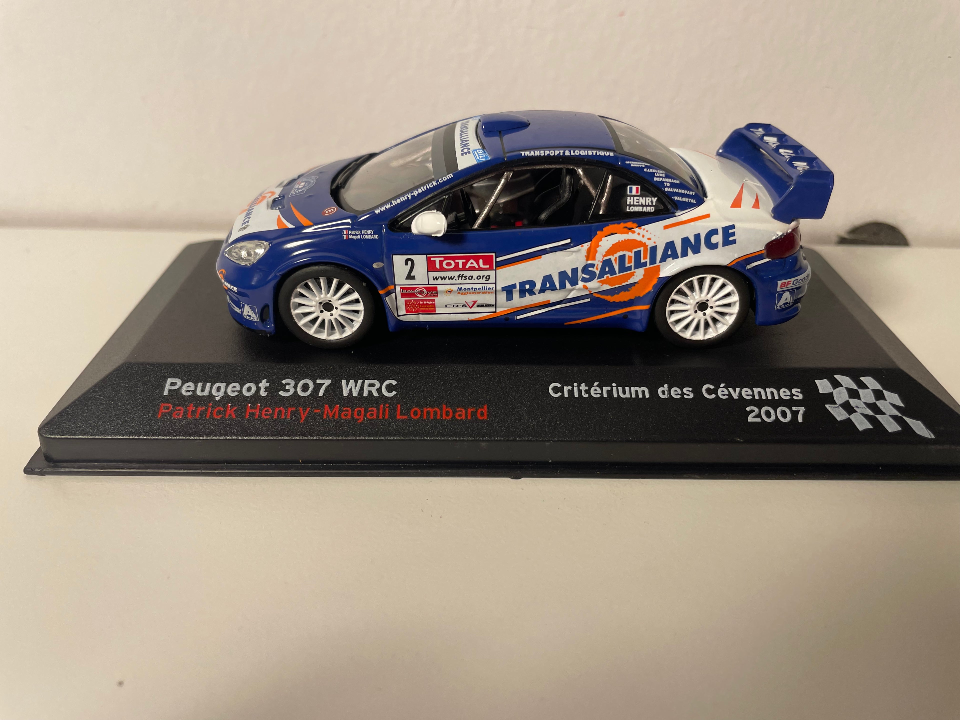 Peugeot 307 WRC blau und weiß Nummer 2 - Critérium des Cévennes 2007