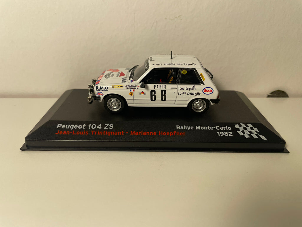 Peugeot 104 ZS white number 66 - Monte-Carlo rally 1982