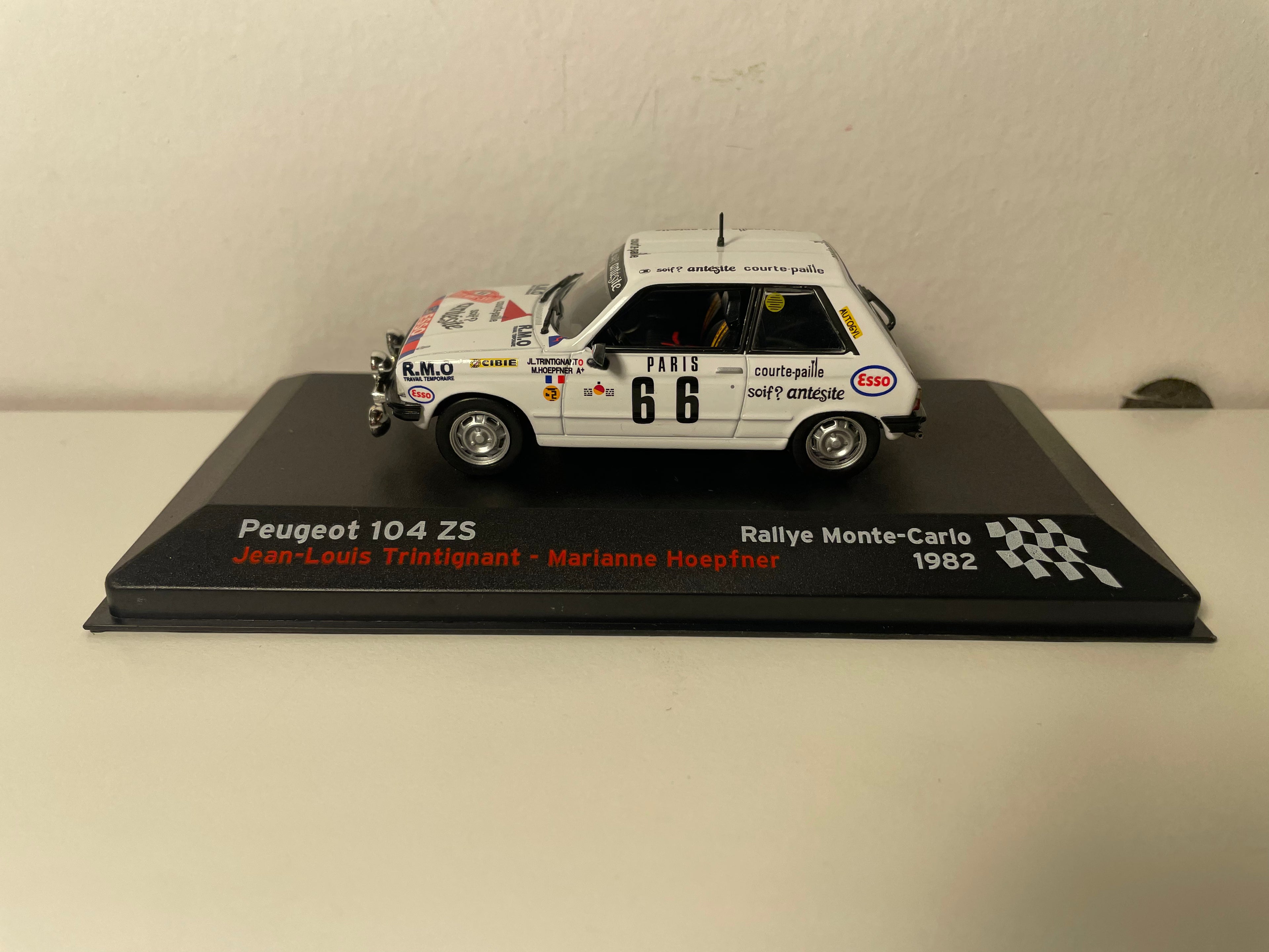 Peugeot 104 ZS white number 66 - Monte-Carlo rally 1982