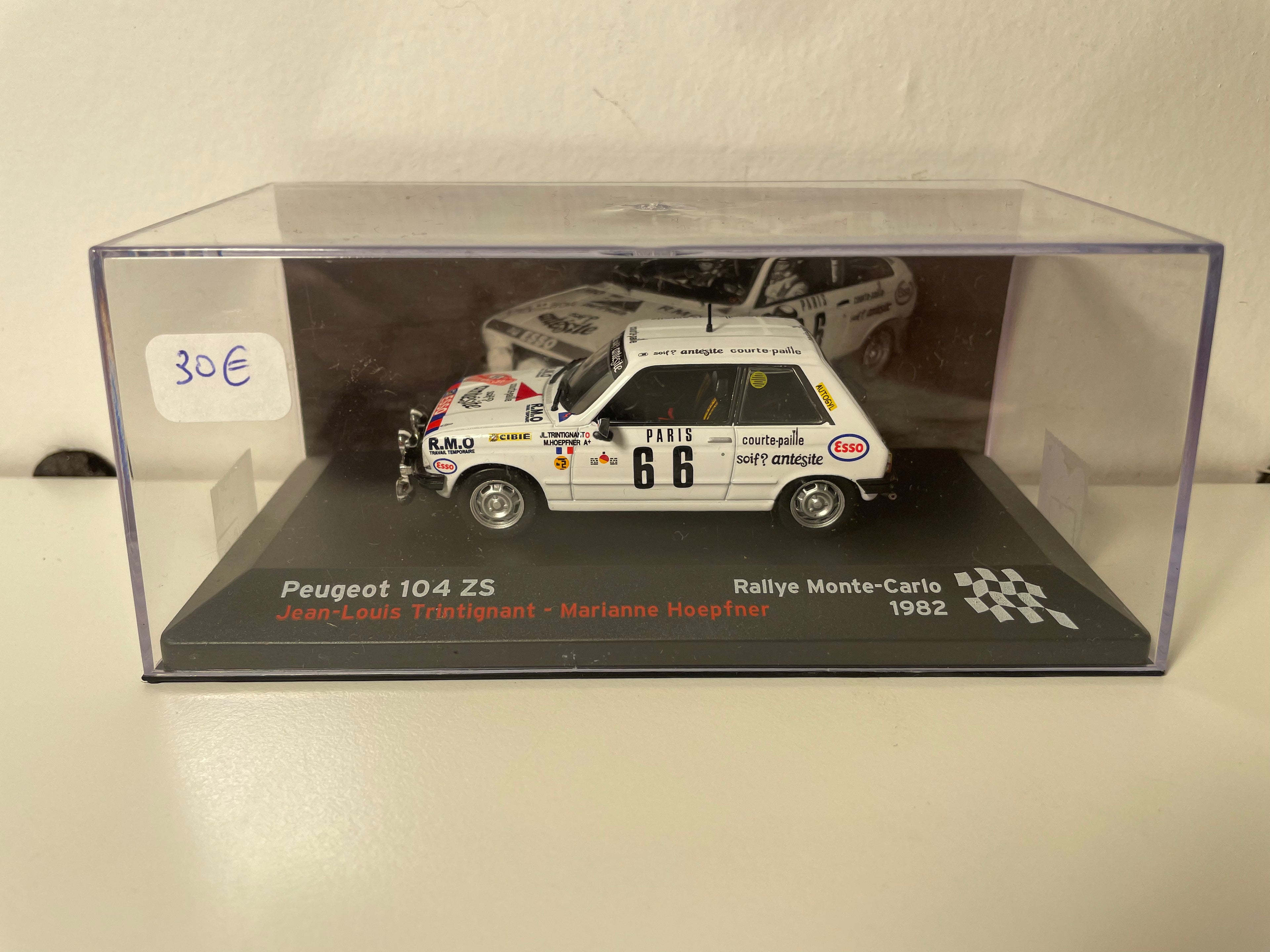 Peugeot 104 ZS white number 66 - Monte-Carlo rally 1982