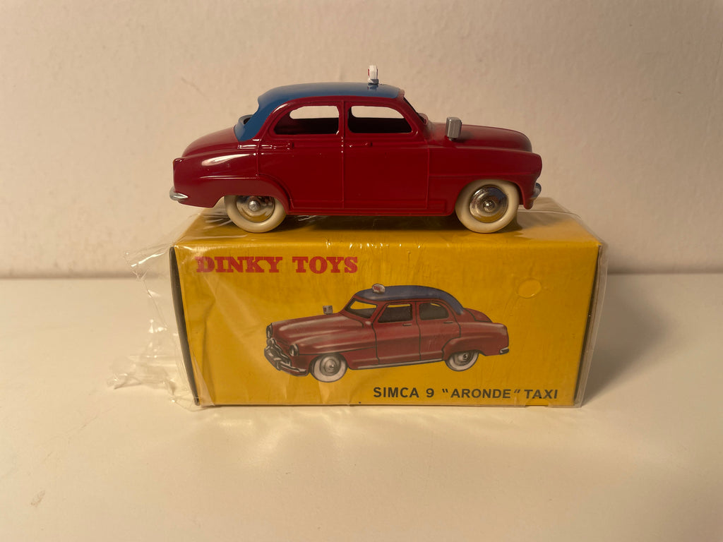 Simca 9 Aronde TAXI bordeaux mat blauen Dack Dinky-Toys (Atlas Ausgaben) - N°24 UT