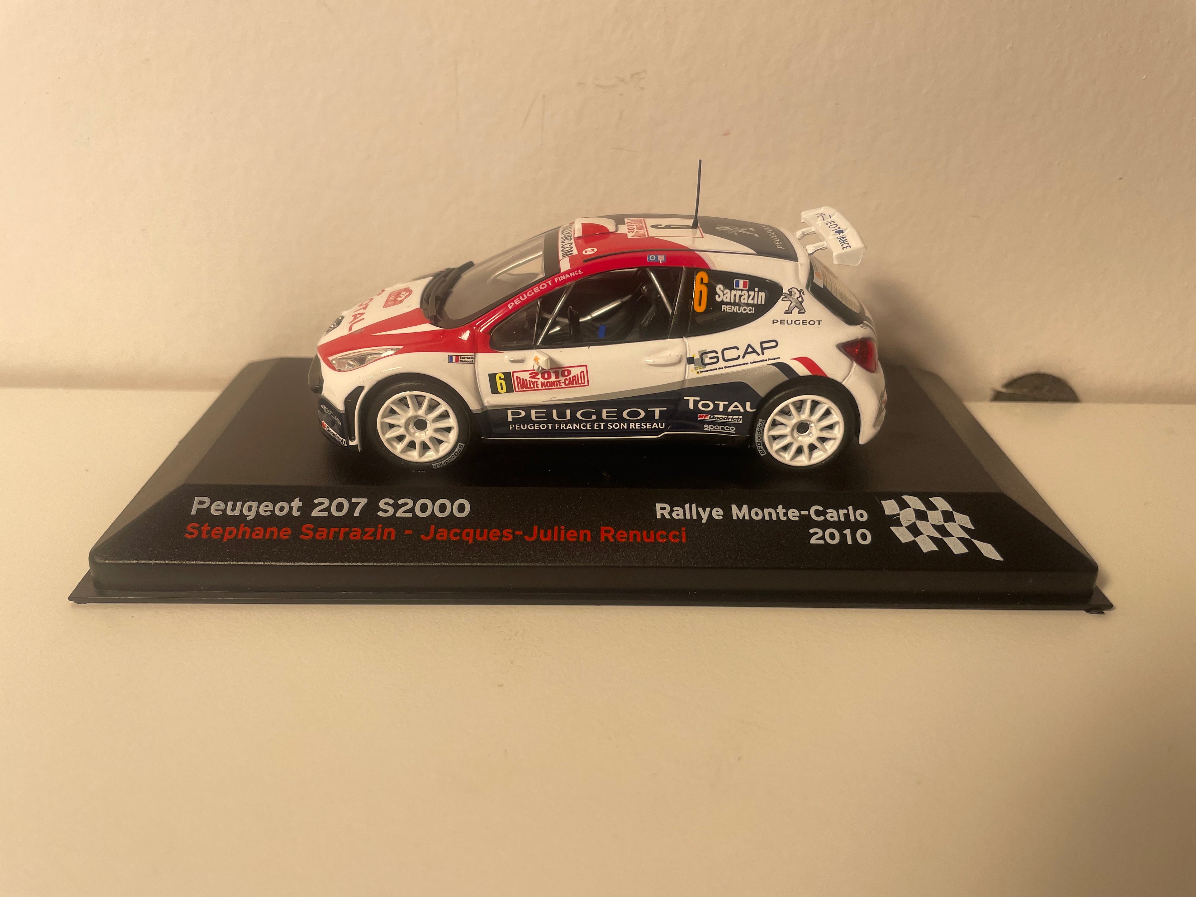 Peugeot 207 S2000 Azul, Branco e Vermelho Número 6 - Rally de Monte Carlo 2010