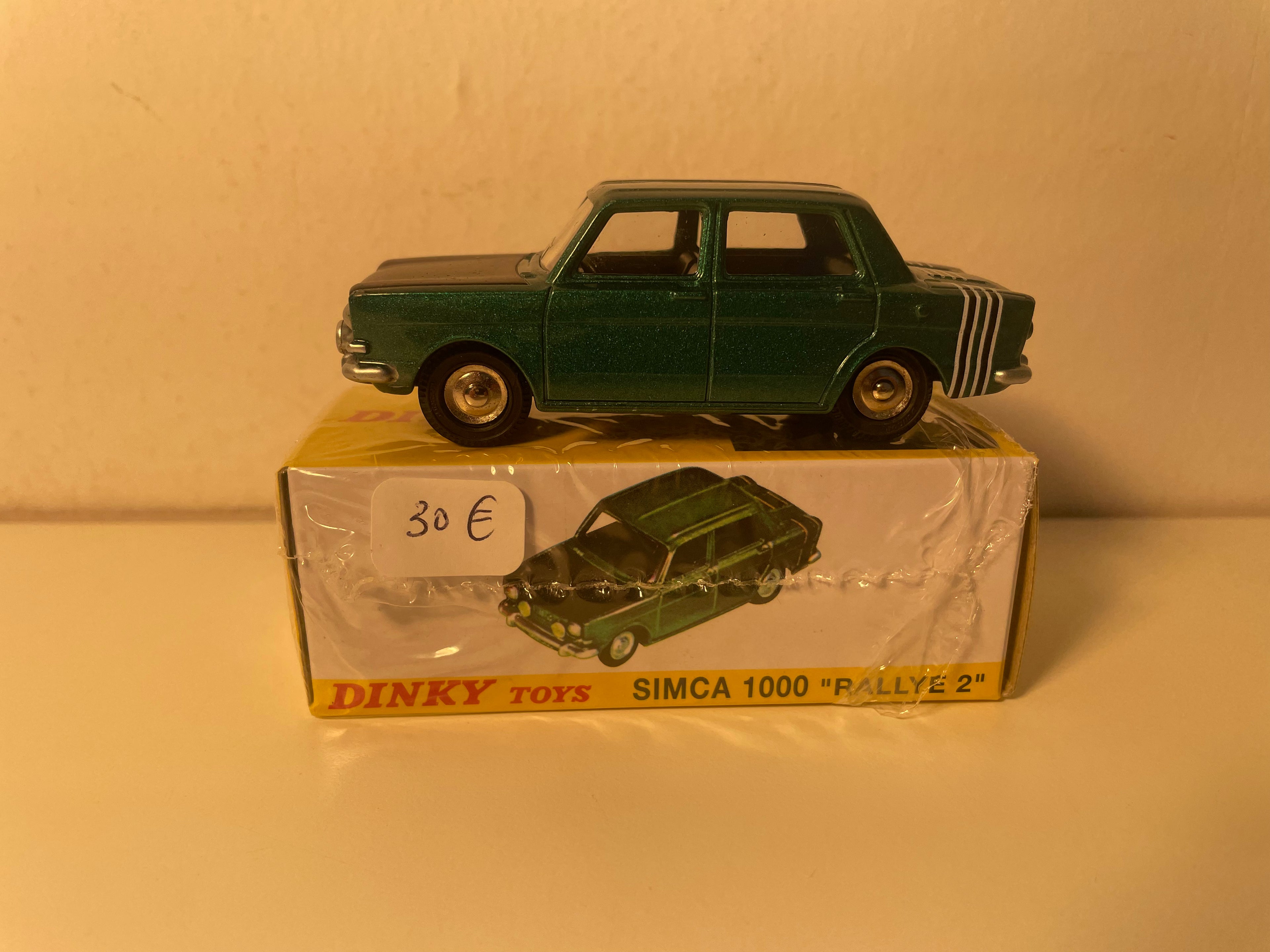 Simca 1000 Rallye 2 verte et capot noir PROTOTYPE Dinky-Toys (éditions Atlas) - N°520