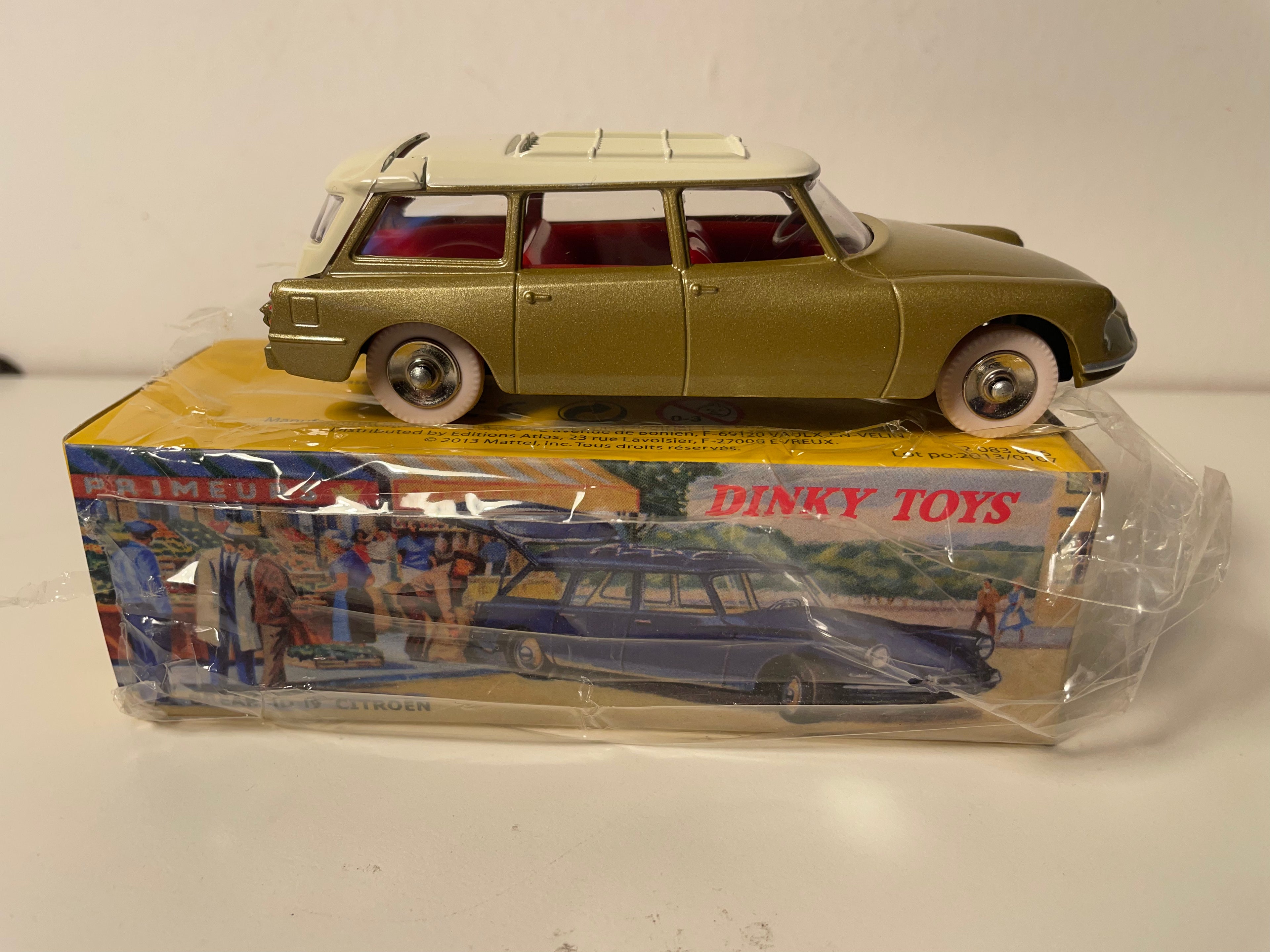 Citroën ID 19 stationwagen bruin met lichtbeige dak Dinky-Toys (Atlas edities) - Nr. 539
