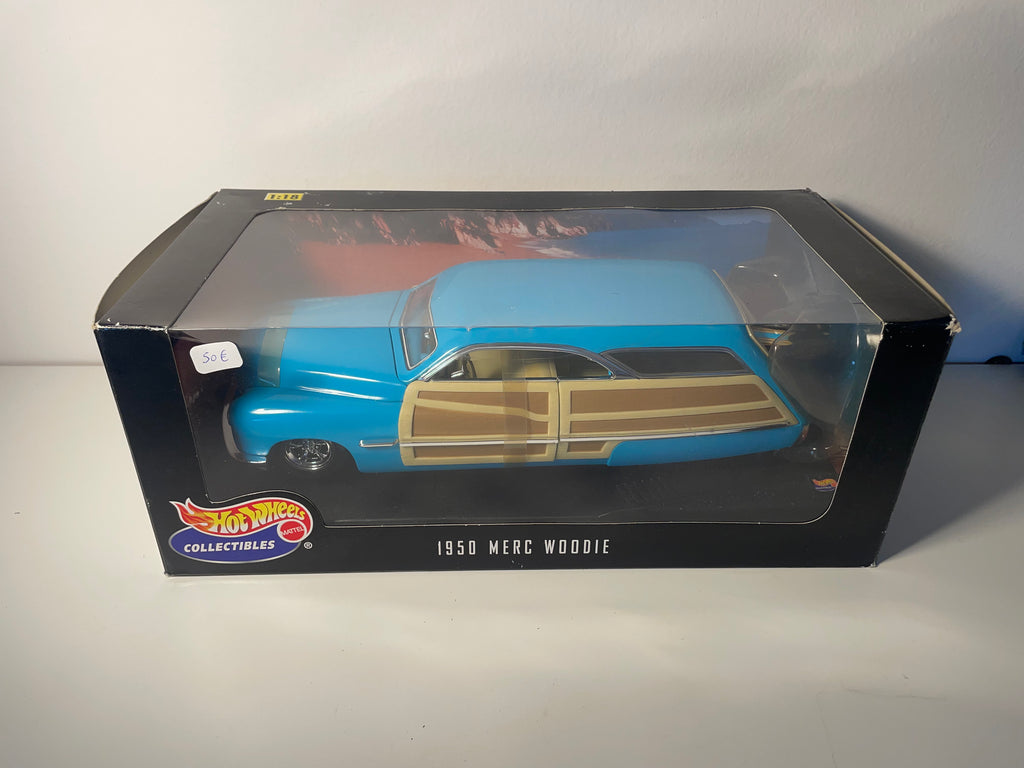 Merc Woodie blu e marrone del 1950 - auto americana - HOTWHEELS (Scala: 1/18)