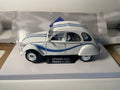 Citroën 2 CV 6 FRANCE 3 blanche et bleue de 1983 - SOLIDO (échelle: 1/18ème)