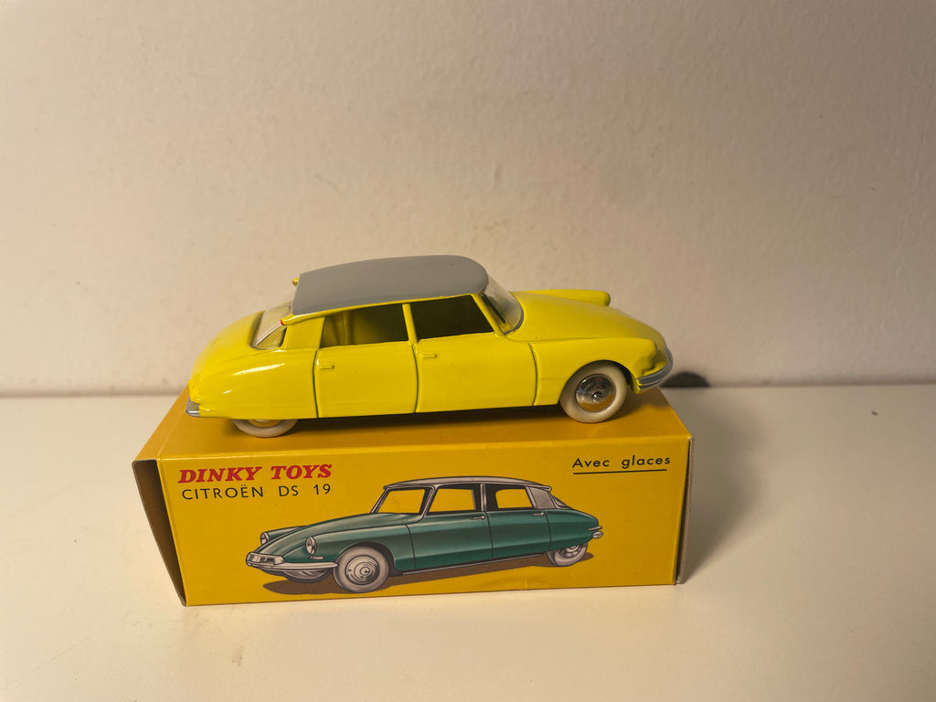 Citroën DS 19 żółta z białym dachem - Dinky-Toys (edycje Atlas) - Nr 522