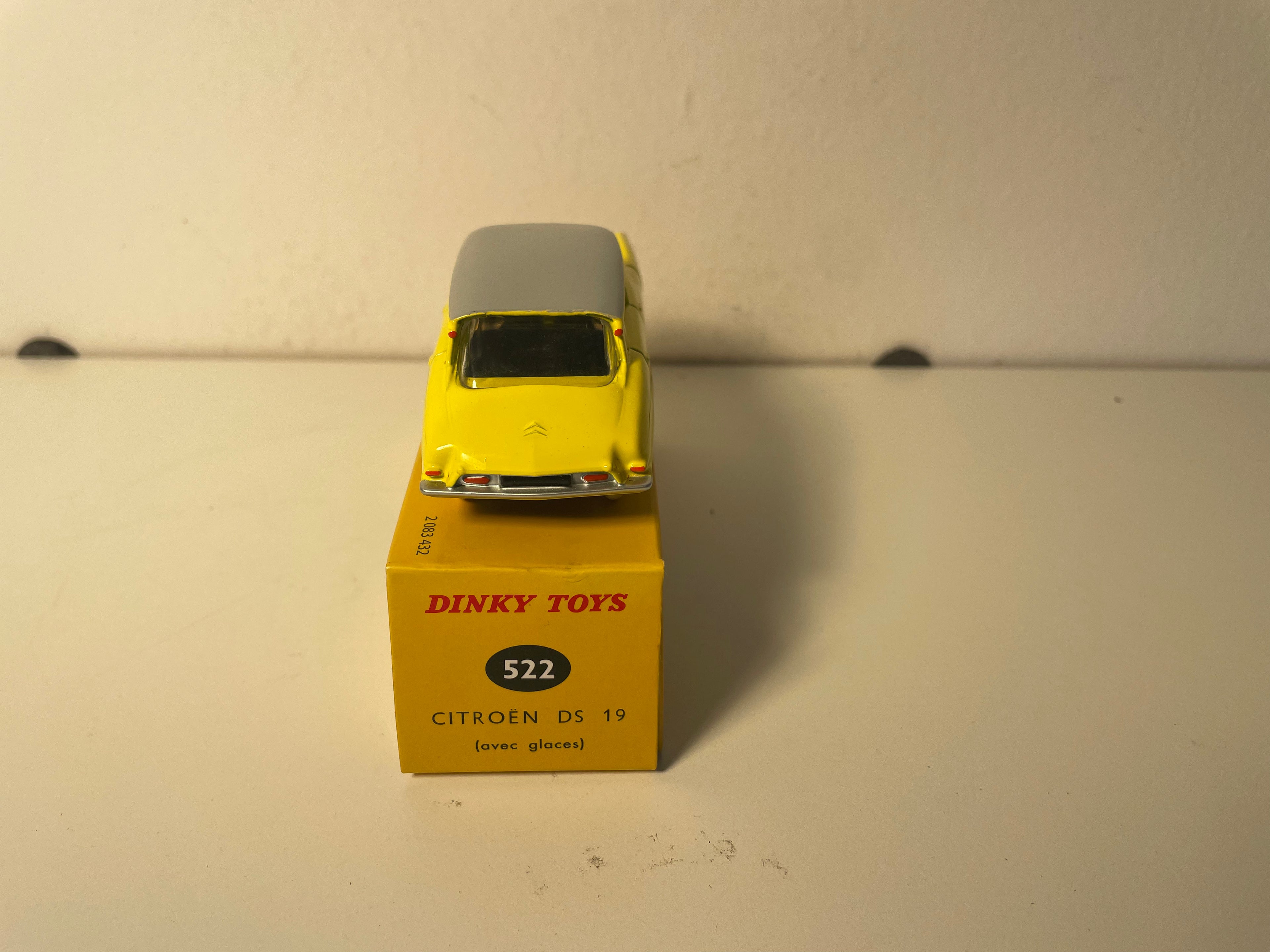Citroën DS 19 giel mat wäisem Dack - Dinky-Toys (Edisiounen Atlas) - Nr 522