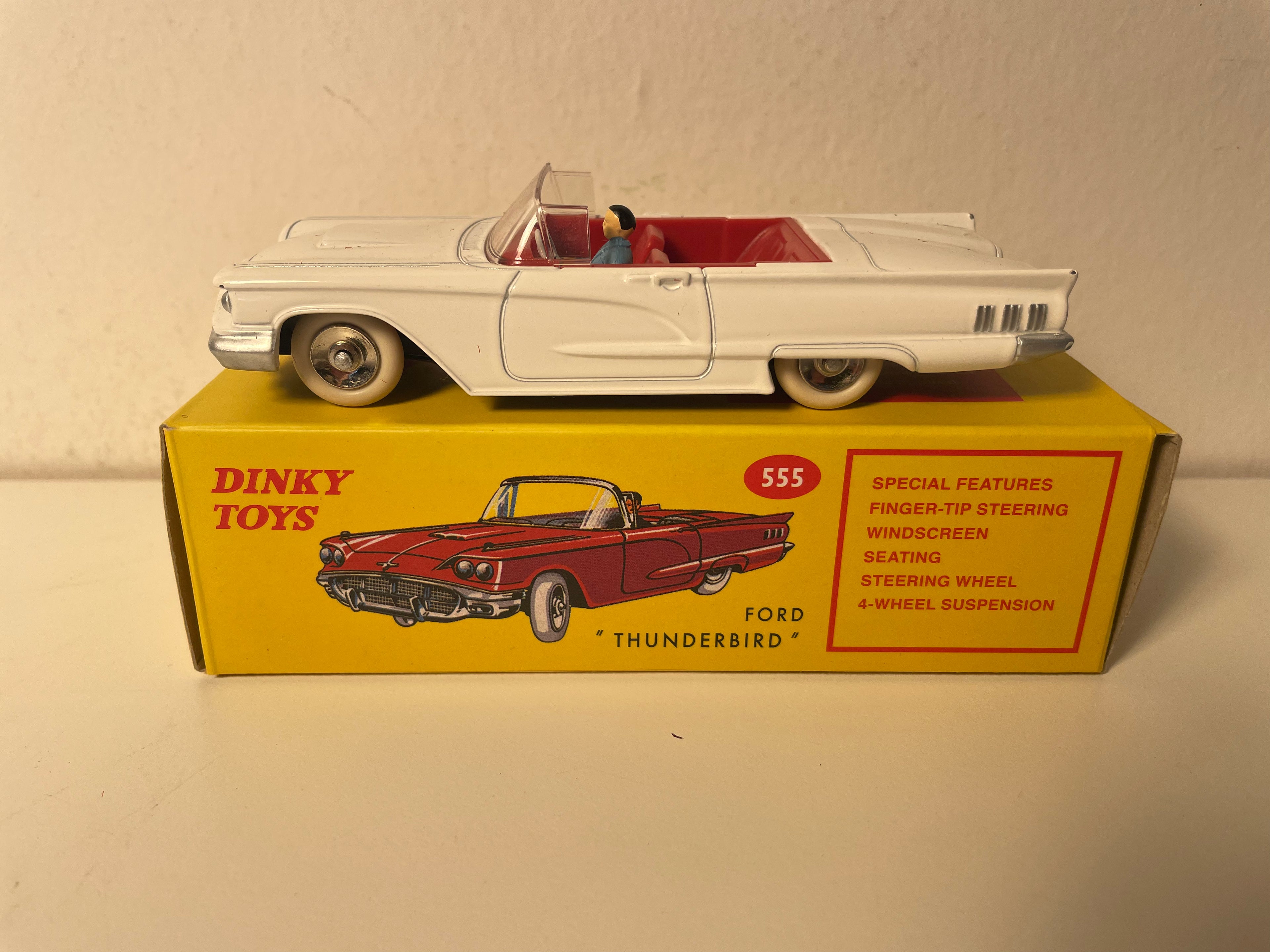 Ford Thunderbird cabriolet blanco roto Dinky-Toys 'ediciones Atlas) - N°555