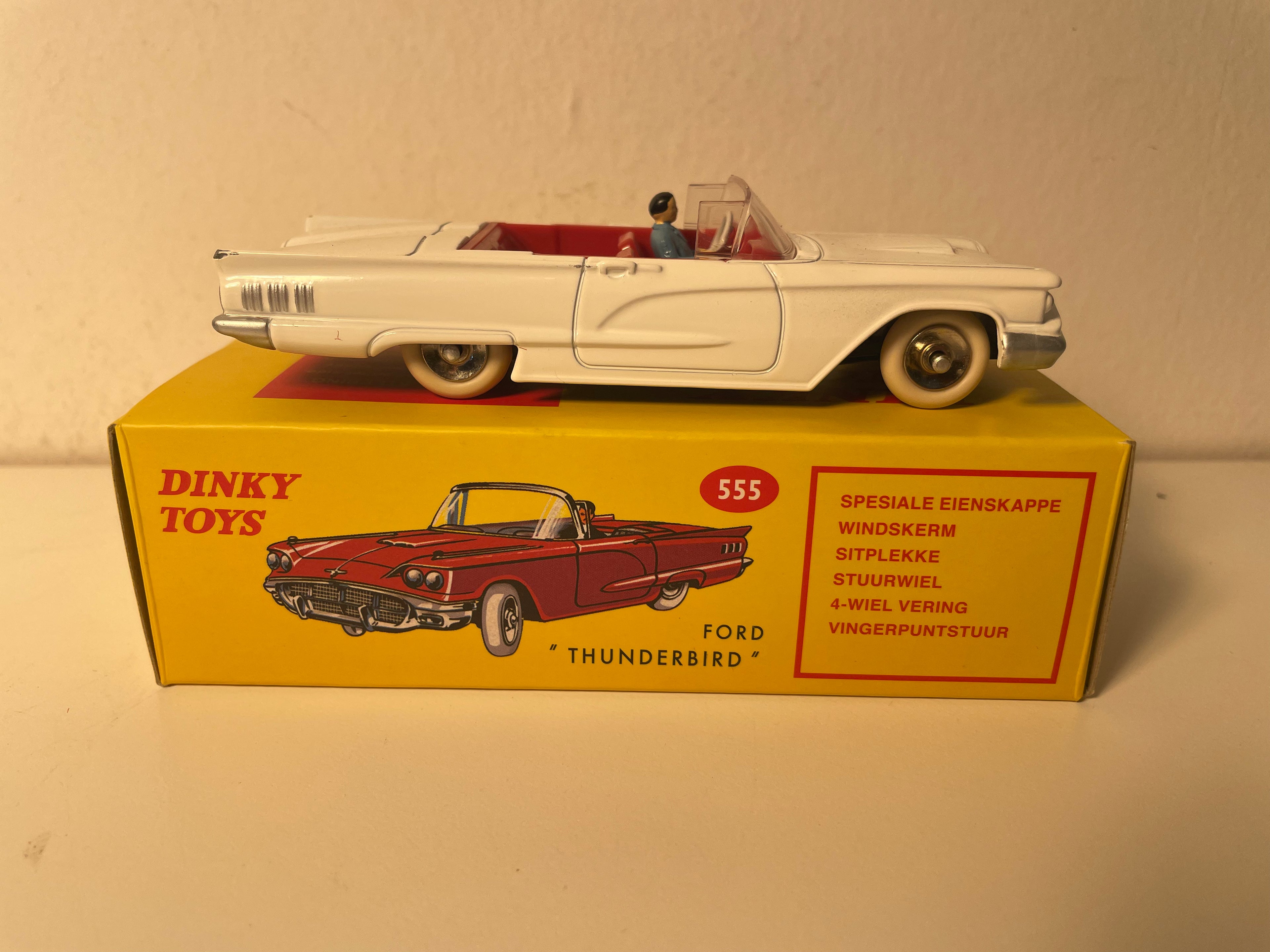 Ford Thunderbird cabriolet blanco roto Dinky-Toys 'ediciones Atlas) - N°555