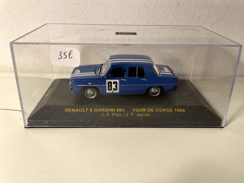 Renault 8 Gordini niebieska numer 83 - Tour de Corse 1966 - IXO referencja RAC096