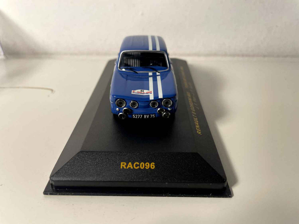 Renault 8 Gordini niebieska numer 83 - Tour de Corse 1966 - IXO referencja RAC096