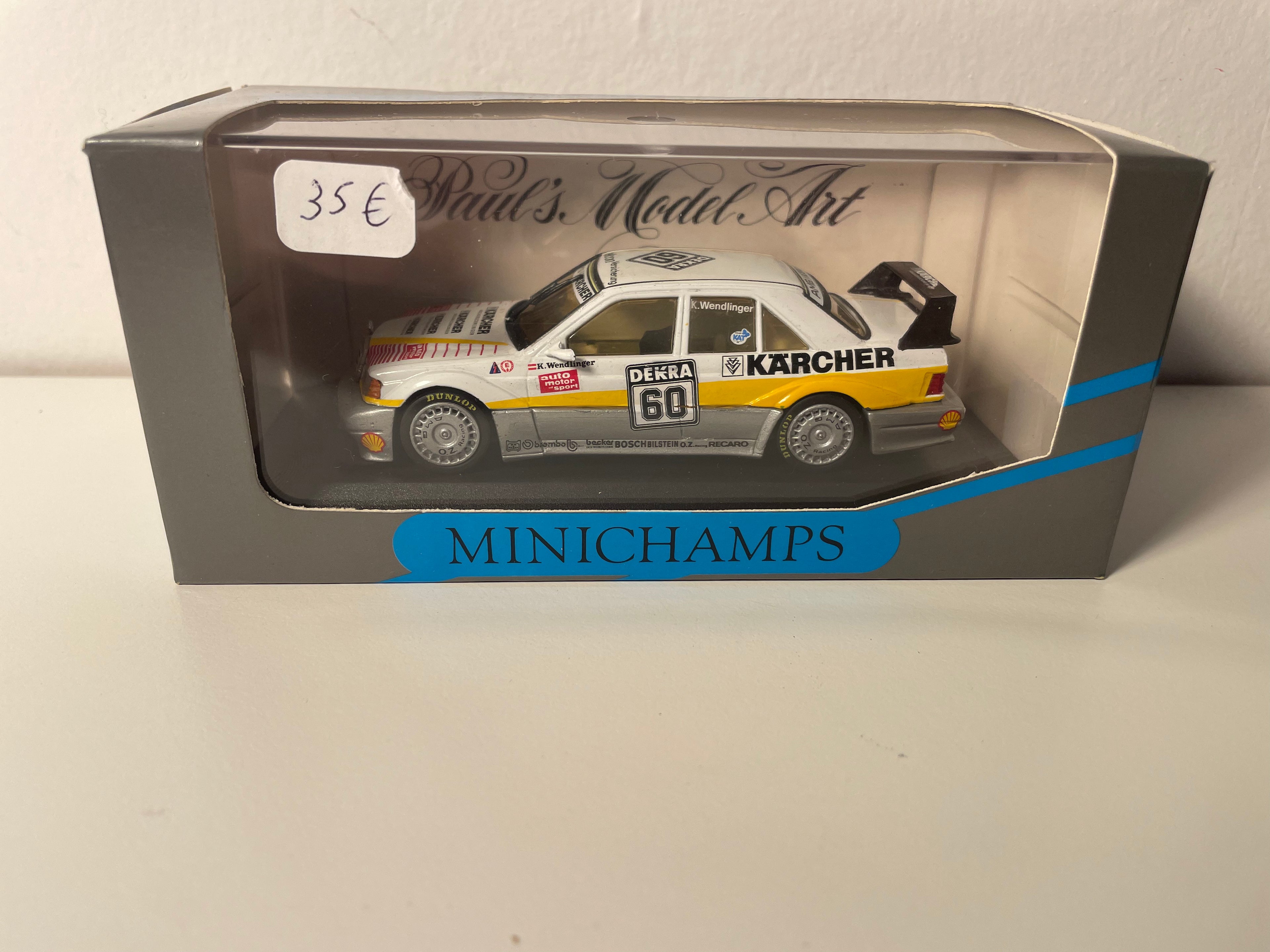 Mercedes 190 E Evo 2 biało, żółto i szaro numerek 60 - Minichamps referencja 3130