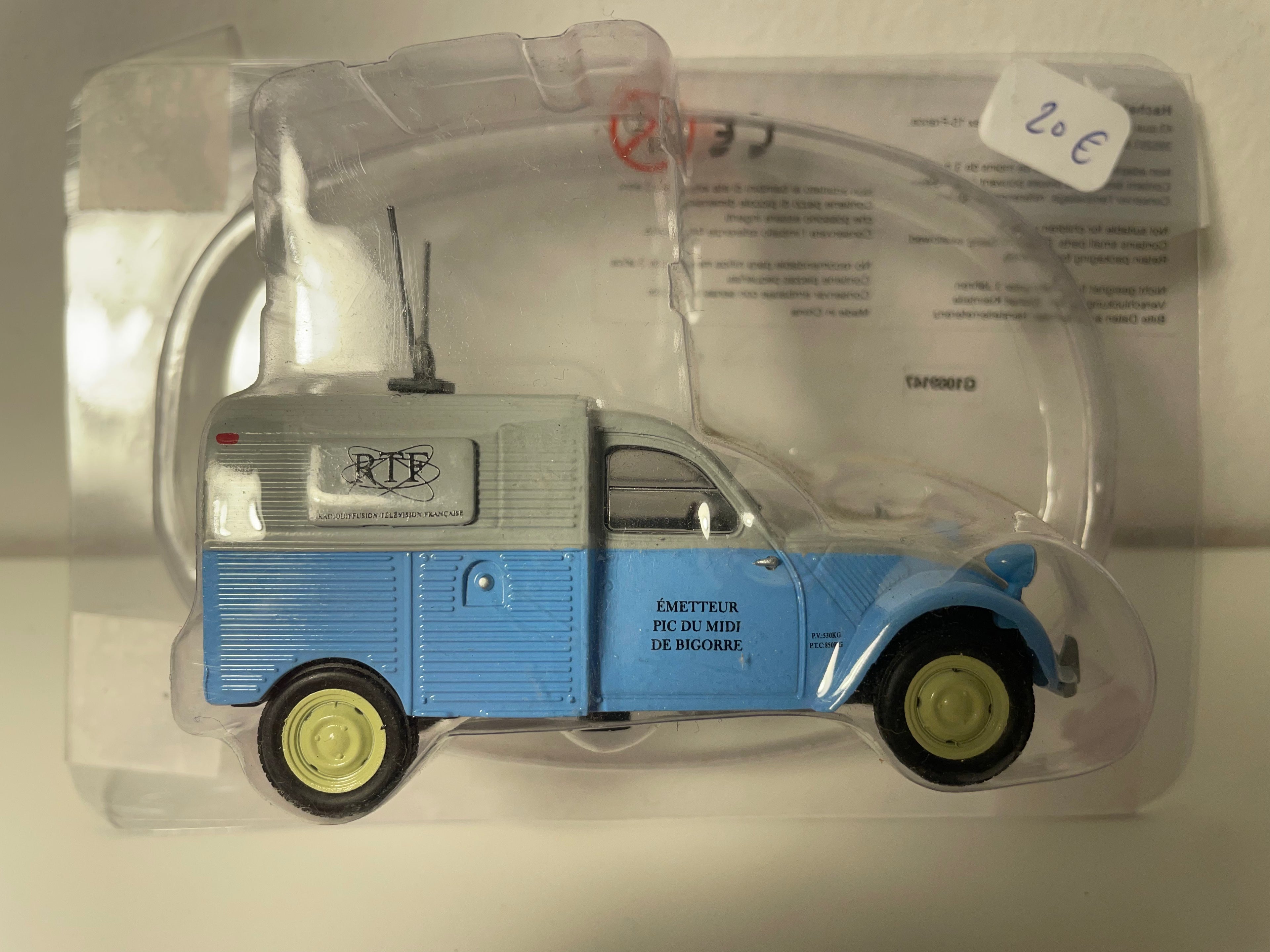 Citroën 2 CV furgonette blo an gëll RTF (emetteur Pic du Midi de Bigorre) - Eligor (an Blister)