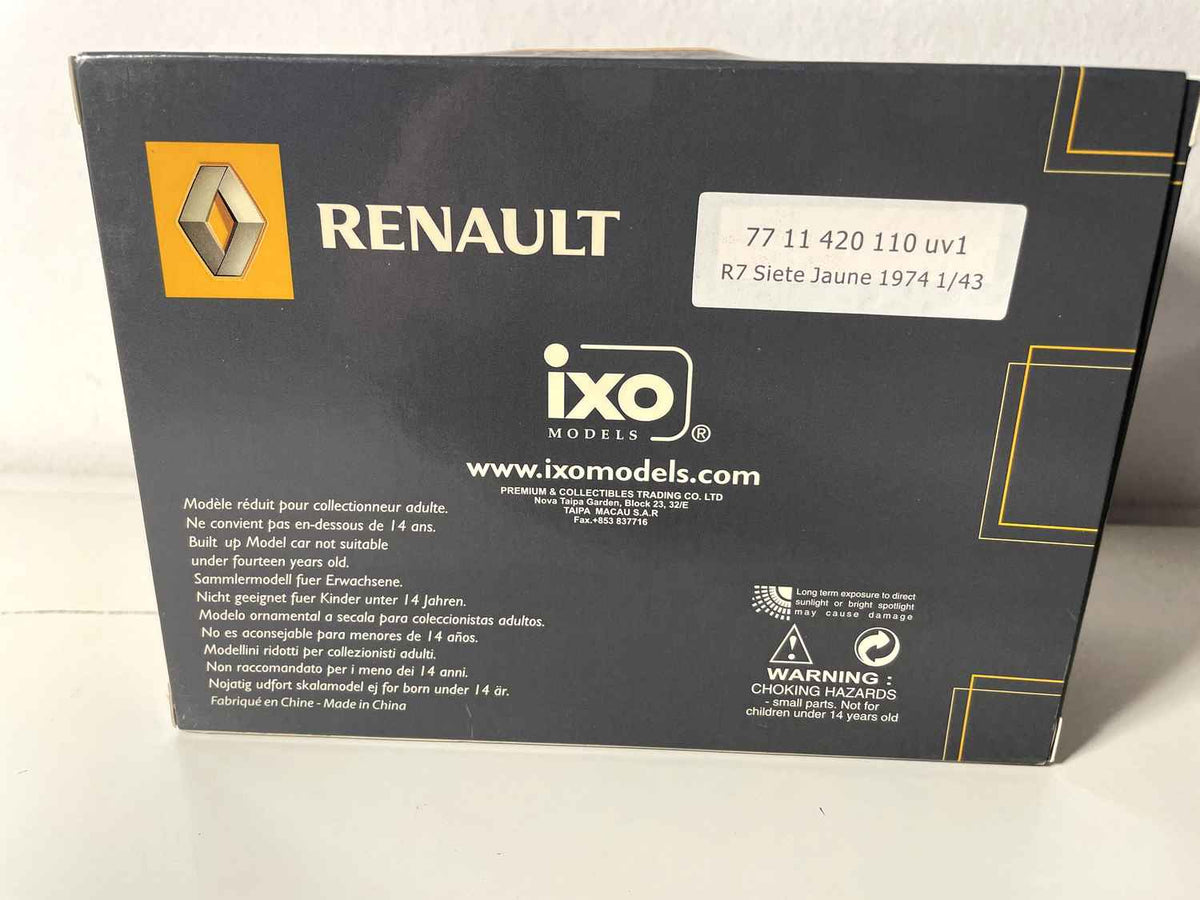 Renault Siete jaune (Renault 7) de 1974 (coffret boite rectangle) - IXO