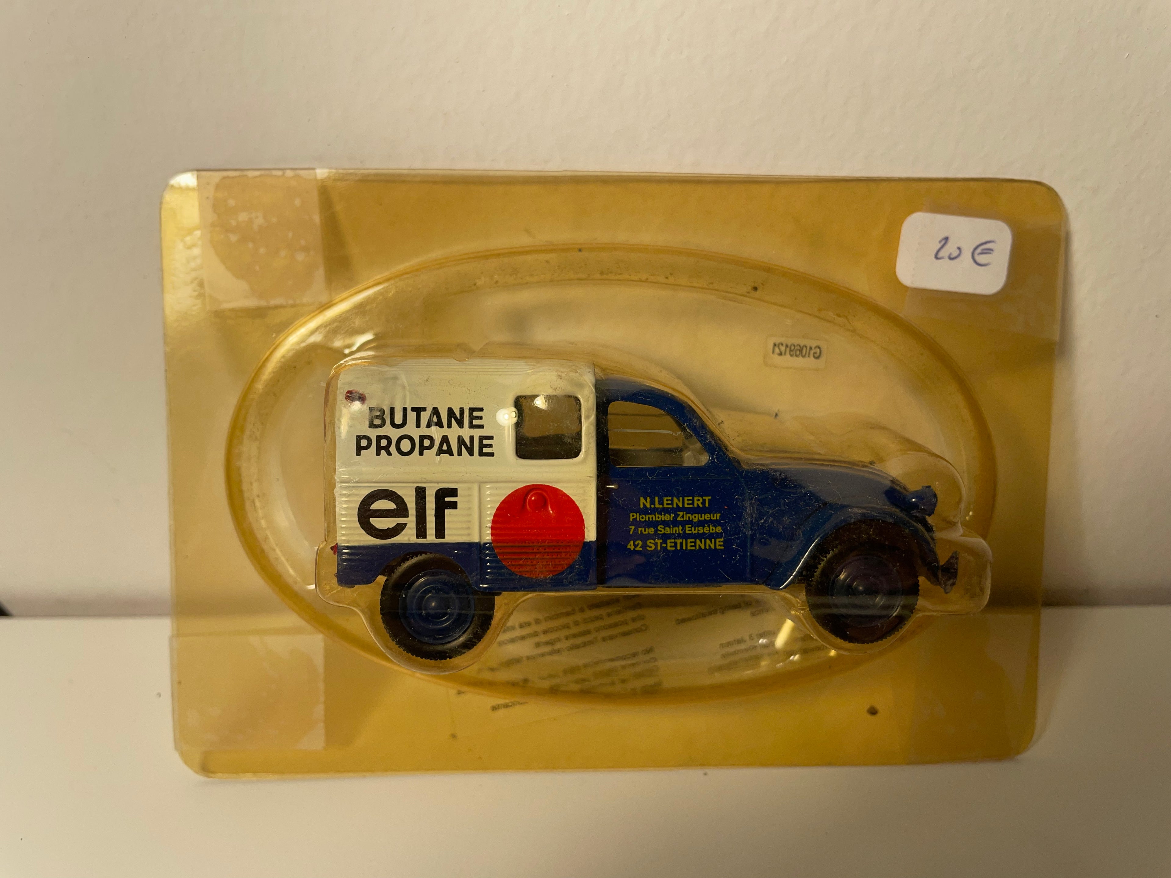 Citroën 2 CV AZU blau-weiß ELF Butan - Propan - Norev (unter Blister)