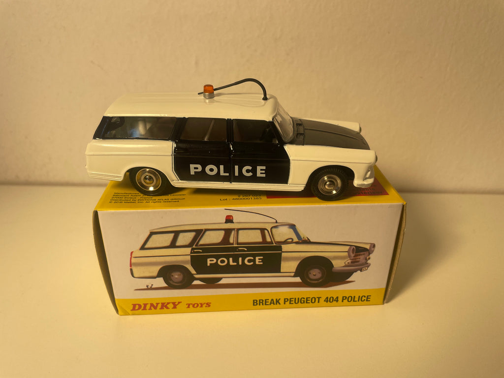 Peugeot 404 break czarno-biała POLICJA Dinky-Toys (wydania Atlas) - Nr 1429